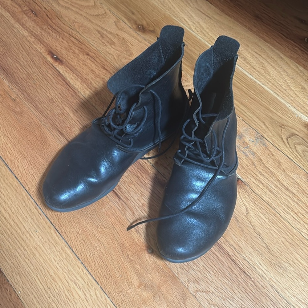 Trippen Black Leather Lace-Up Boots